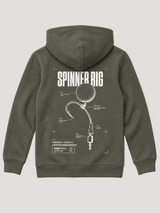 carpstylez Kids Hoodie Spinner Rig in Organic Khaki – Rückseite als Flatlay #farbe_organic khaki