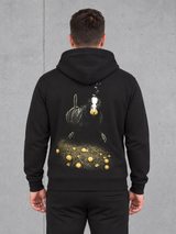THANKS, DUMBASS Hoodie Black – Rückenansicht am Model #farbe_black