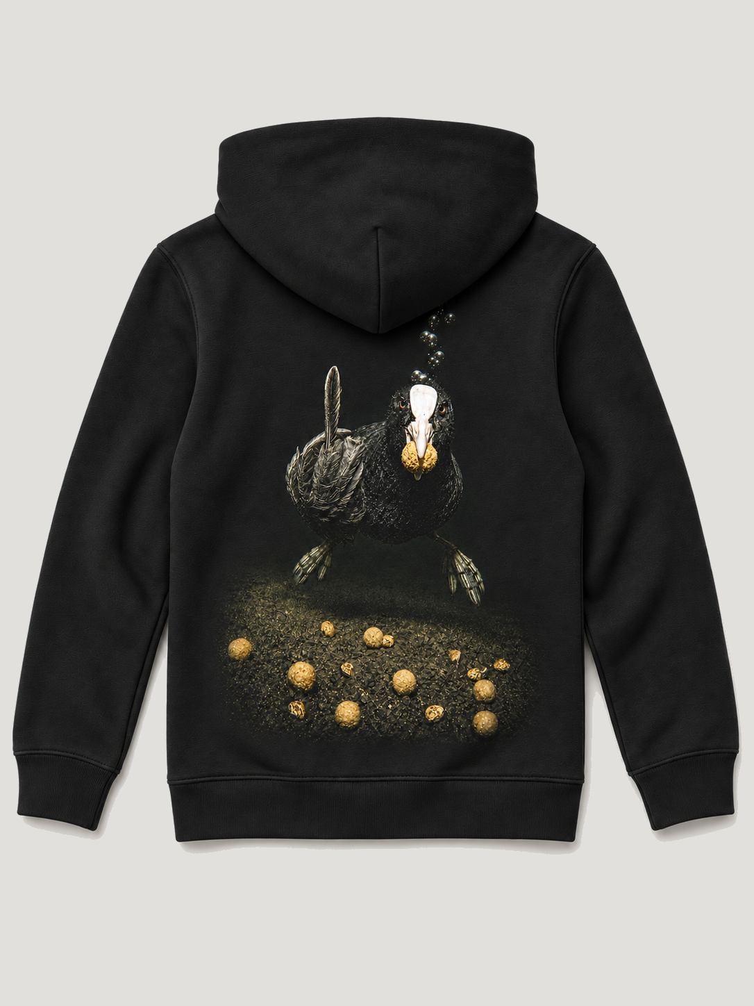 carpstylez Kids Hoodie THANKS, DUMBASS in Black – Rückseite als Flatlay #farbe_black