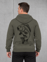 THE RISE Hoodie – Rückenansicht getragen #farbe_organic khaki