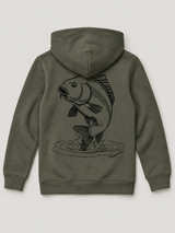 carpstylez Kids Hoodie THE RISE in Organic Khaki – Rückseite als Flatlay #farbe_organic khaki