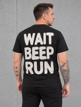 carpstylez WAIT BEEP RUN NS305 Shirt Black – Rückenansicht getragen #farbe_schwarz, black