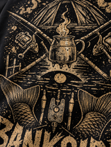 BANKSIDE RITUAL NS408 Oversize Hoodie Black – worn back print macro #color_black