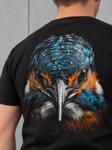 carpstylez BLACKWATER KINGFISHER NS305 Shirt Black – Druckdetail auf Stoff #farbe_black, schwarz