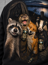 CHEERS Hoodie Black – Nahaufnahme des Rückenprints #farbe_black