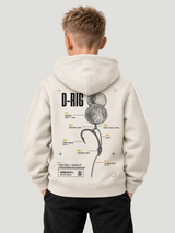 carpstylez Kids Hoodie D-Rig in Ivory – Rückenansicht am Kind #farbe_ivory