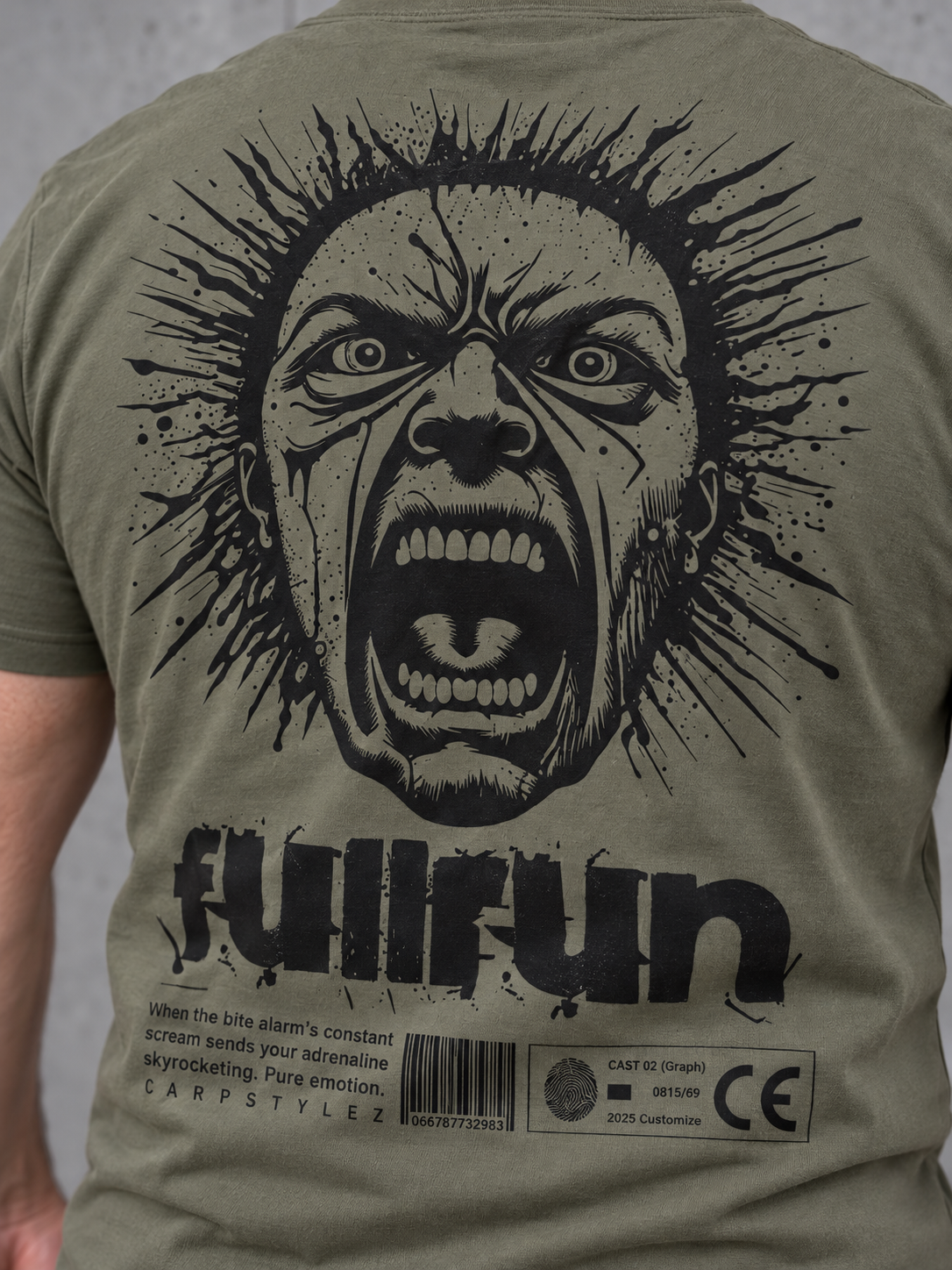 FULLRUN Shirt Organic Khaki – Druckdetail #farbe_organic khaki