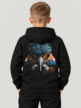 carpstylez Kids Hoodie BLACKWATER KINGFISHER in Black – Rückenansicht am Kind #farbe_black
