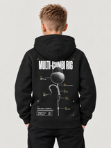 carpstylez Kids Hoodie Multi-Combi Rig in Black – Rückenansicht am Kind #farbe_black