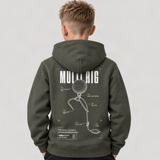 carpstylez Kids Hoodie Multi Rig in Organic Khaki – Rückenansicht am Kind _meta_