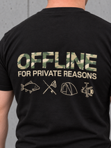 carpstylez OFFLINE Shirt Black Camo – Rückenprint in Camo, Detail #farbe_black camo