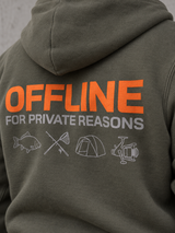 carpstylez OFFLINE Hoodie – Rückenprint Detail #farbe_organic khaki