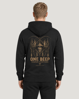 ONE BEEP Hoodie Black – Halfbody Rückseite #farbe_black