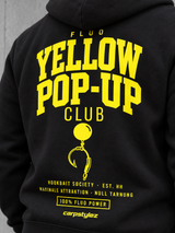 carpstylez FLUO YELLOW POP-UP Club Hoodie Black – Backprint im Detail #print_fluo yellow, fluo-yellow