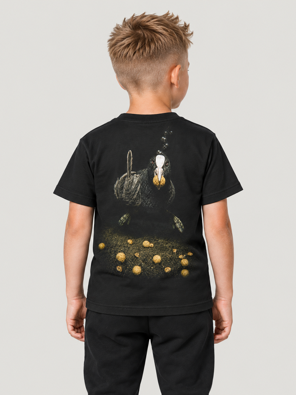 THANKS, DUMBASS Kids Shirt Black – Rückenansicht am Kind #farbe_black