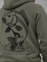 THE RISE Hoodie – Rückenprint im Detail #farbe_organic khaki