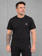carpstylez BLACKWATER KINGFISHER NS305 Shirt Black – Vorderansicht mit kleinem Brustmotiv #farbe_black, schwarz