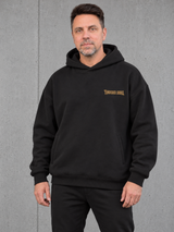 KINGFISHER SIGNAL – Oversize Hoodie NS408 Black – Frontansicht mit Brustlogo #color_black