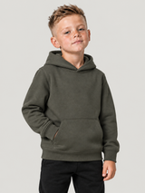 carpstylez Kids Hoodie Multi-Combi Rig in Organic Khaki – Vorderseite ohne Print am Kind #farbe_organic khaki