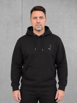 carpstylez SILT & SMOKE CARP Hoodie – Vorderseite mit kleinem Brustprint mit Olli #farbe_black