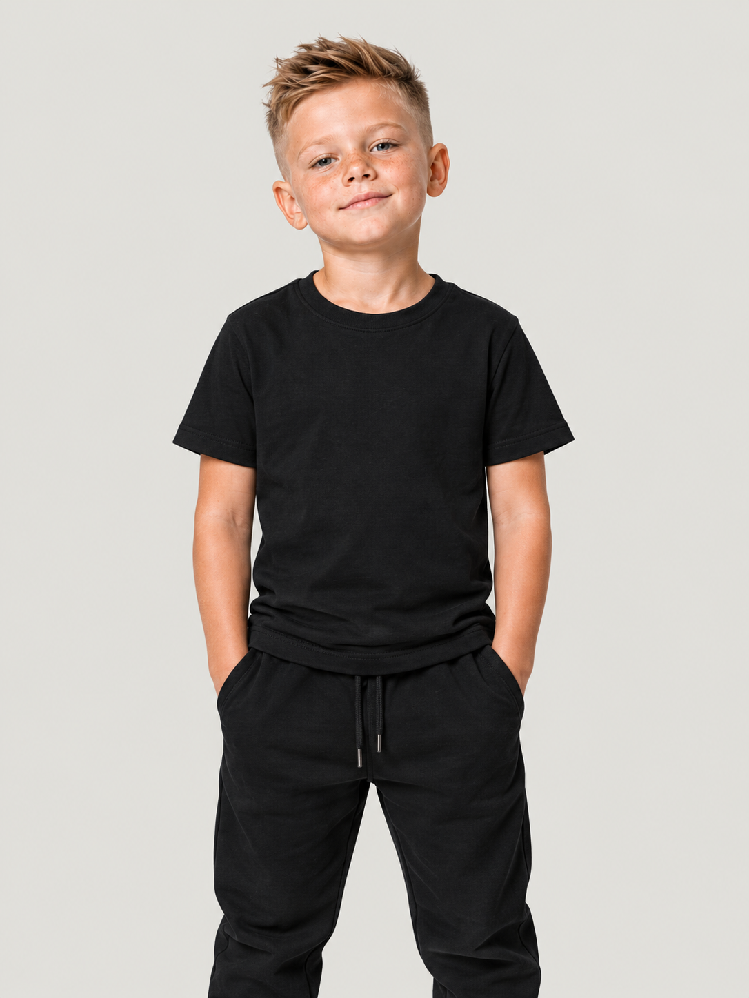THANKS, DUMBASS Kids Shirt Black – Vorderseite ohne Print am Kind #farbe_black