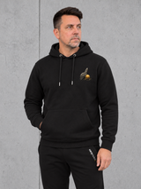 THANKS, DUMBASS Hoodie Black – Vorderansicht am Model #farbe_black