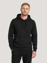 THANKS DUMBASS Hoodie Black – Vorderseite am Model #farbe_black