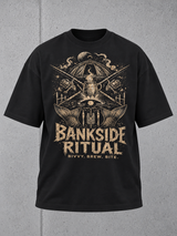 BANKSIDE RITUAL NS351 Oversize Shirt Black – ghost front