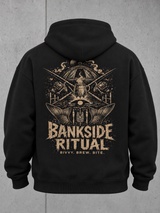 BANKSIDE RITUAL NS408 Oversize Hoodie Black – ghost back #color_black