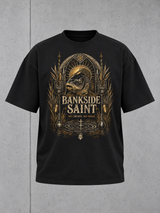 Bankside Saint Oversize Shirt NS351 – Black – Ghost-Mockup mit Frontprint