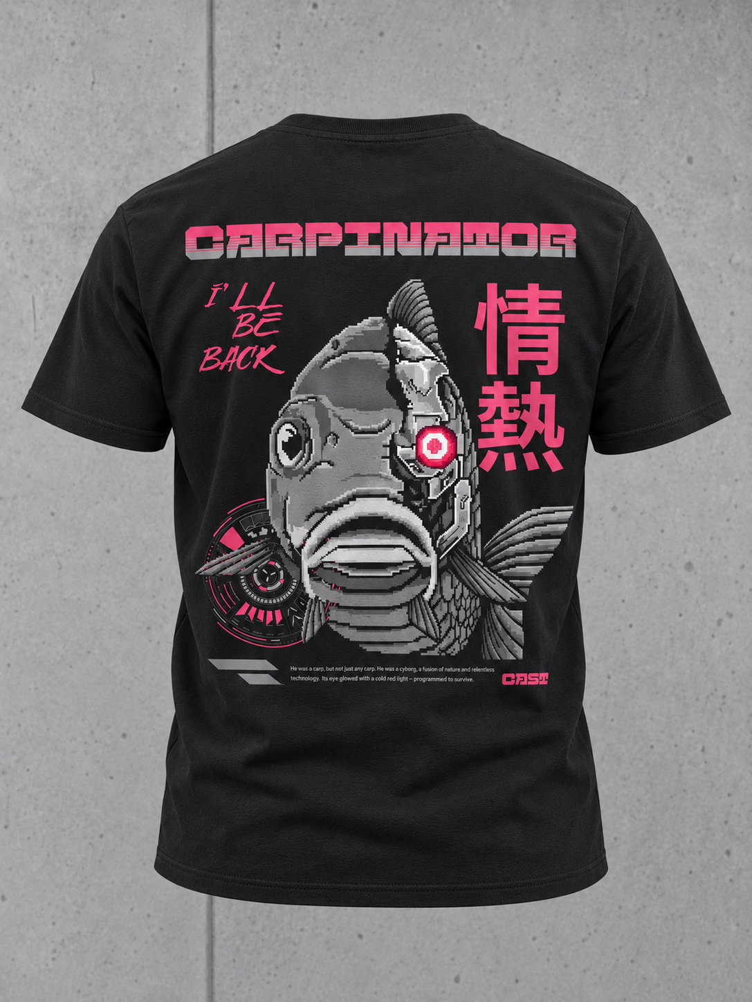 carpstylez CARPINATOR Shirt NS305 Black – ghost-back #farbe_black