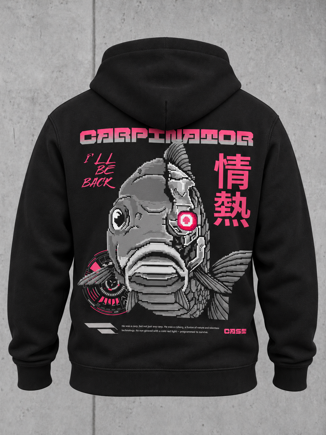 CARPINATOR Hoodie NS401 Black – Ghost Mock Rücken #farbe_black