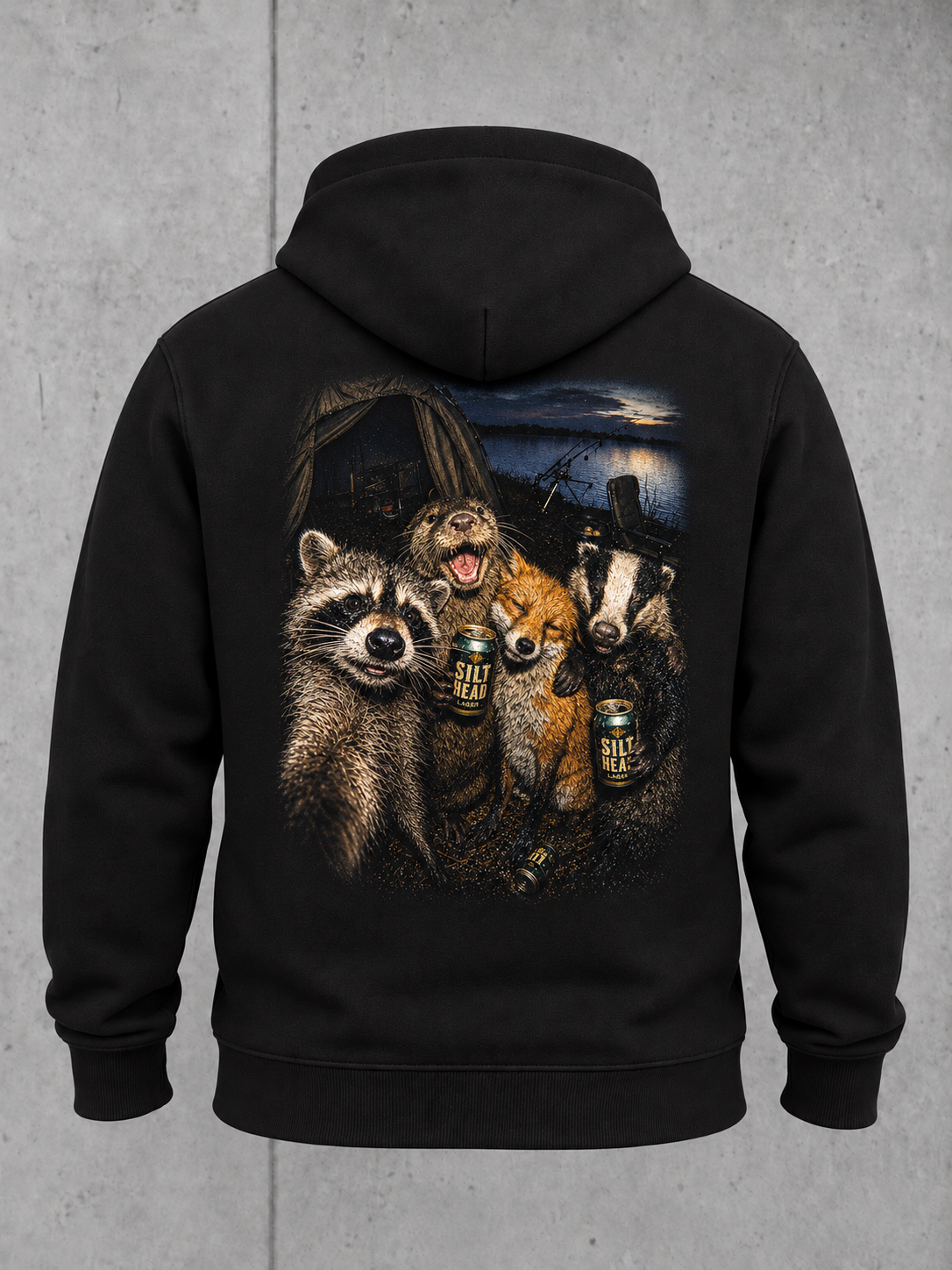 CHEERS Hoodie Black – Ghost-Rückenansicht mit Backprint #farbe_black