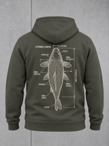CYPRINUS CARPIO Hoodie Organic Khaki – ghost-back #farbe_organic khaki