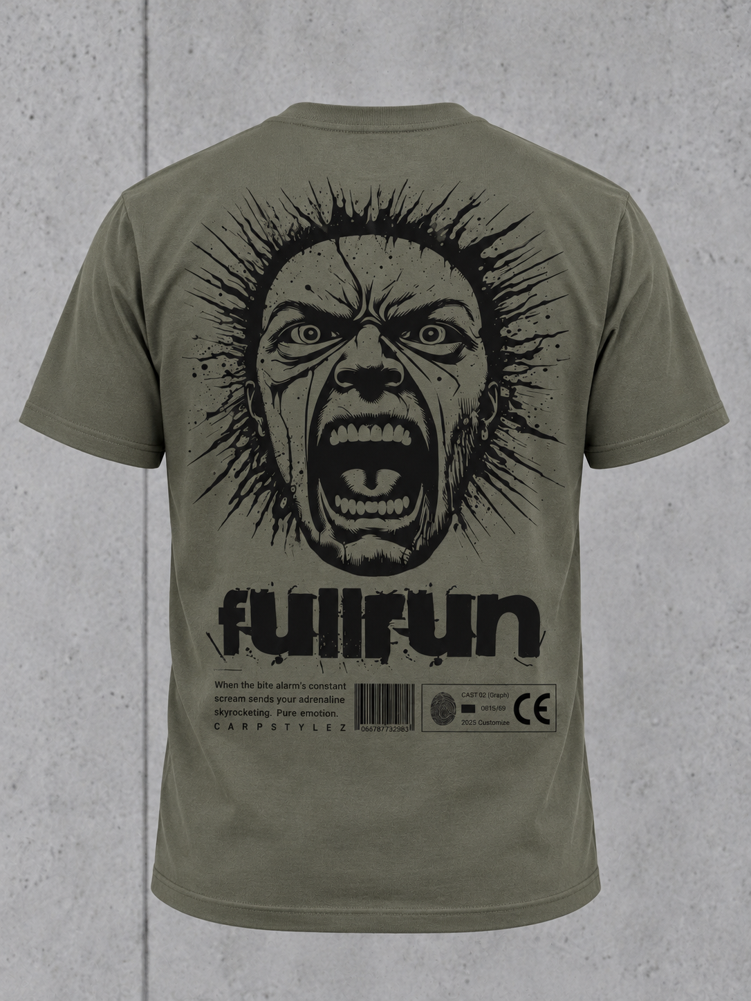 FULLRUN Shirt Organic Khaki – Ghost Rückseite #farbe_organic khaki