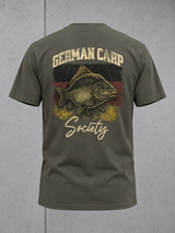carpstylez GERMAN CARP SOCIETY Shirt – 3D-Ghost-Rückenansicht mit Rückenprint #farbe_organic khaki
