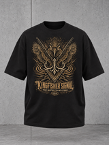 KINGFISHER SIGNAL – Oversize Shirt NS351 Black – Frontansicht Freisteller
