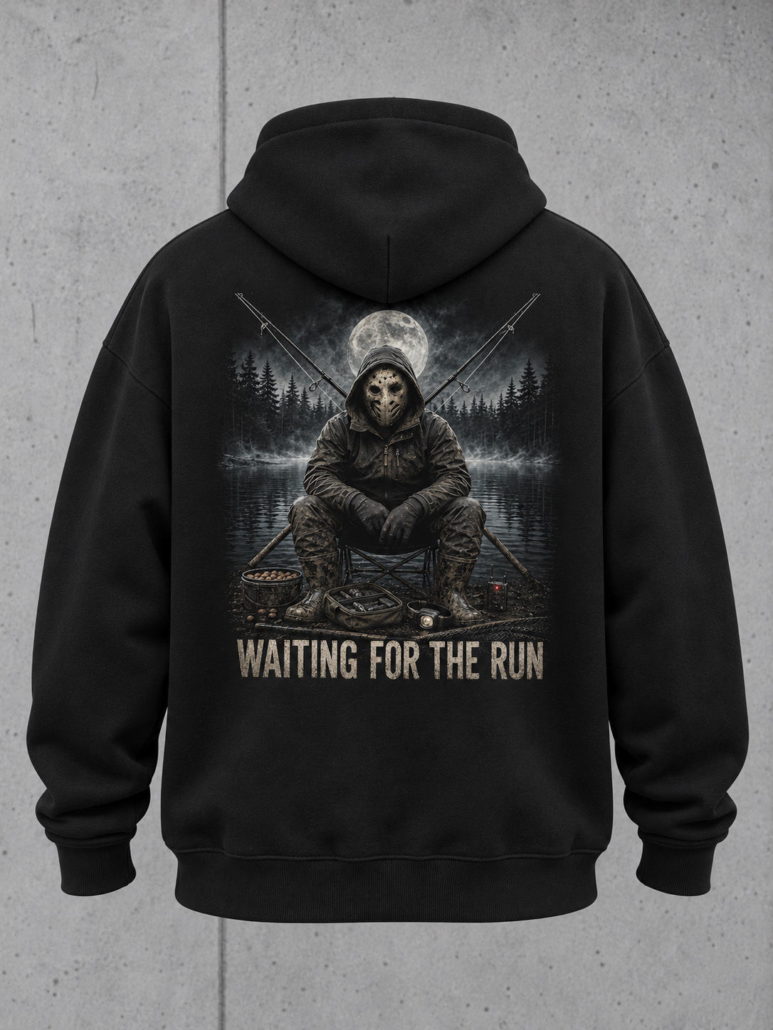 LAKE HAUNT 2.0 Oversize Hoodie Black – Ghost Rückseite #color_black