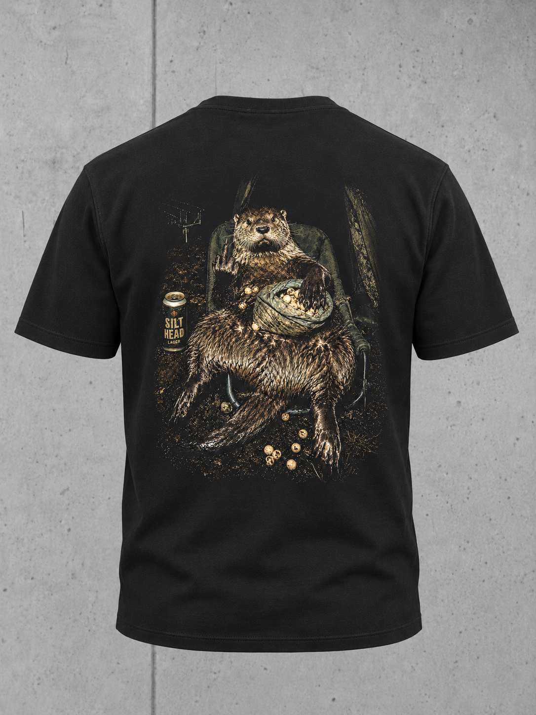 NO F*CKS Shirt Black – 3D Ghost Rückseite #farbe_black
