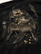 NO F*CKS Hoodie Black – Detail des Rückenprints #farbe_black