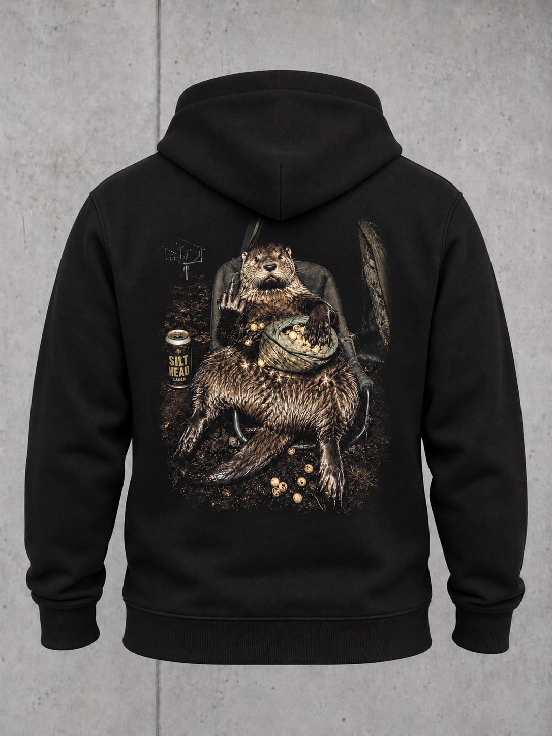 NO F*CKS Hoodie Black – 3D Ghost Rückseite #farbe_black