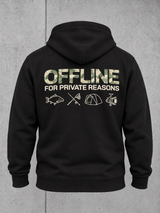carpstylez OFFLINE Hoodie Black Camo – Ghost Rückenansicht mit Camo-Print #farbe_black camo