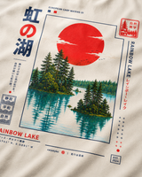 RAINBOW LAKE Hoodie Ivory – Druckdetail #farbe_ivory