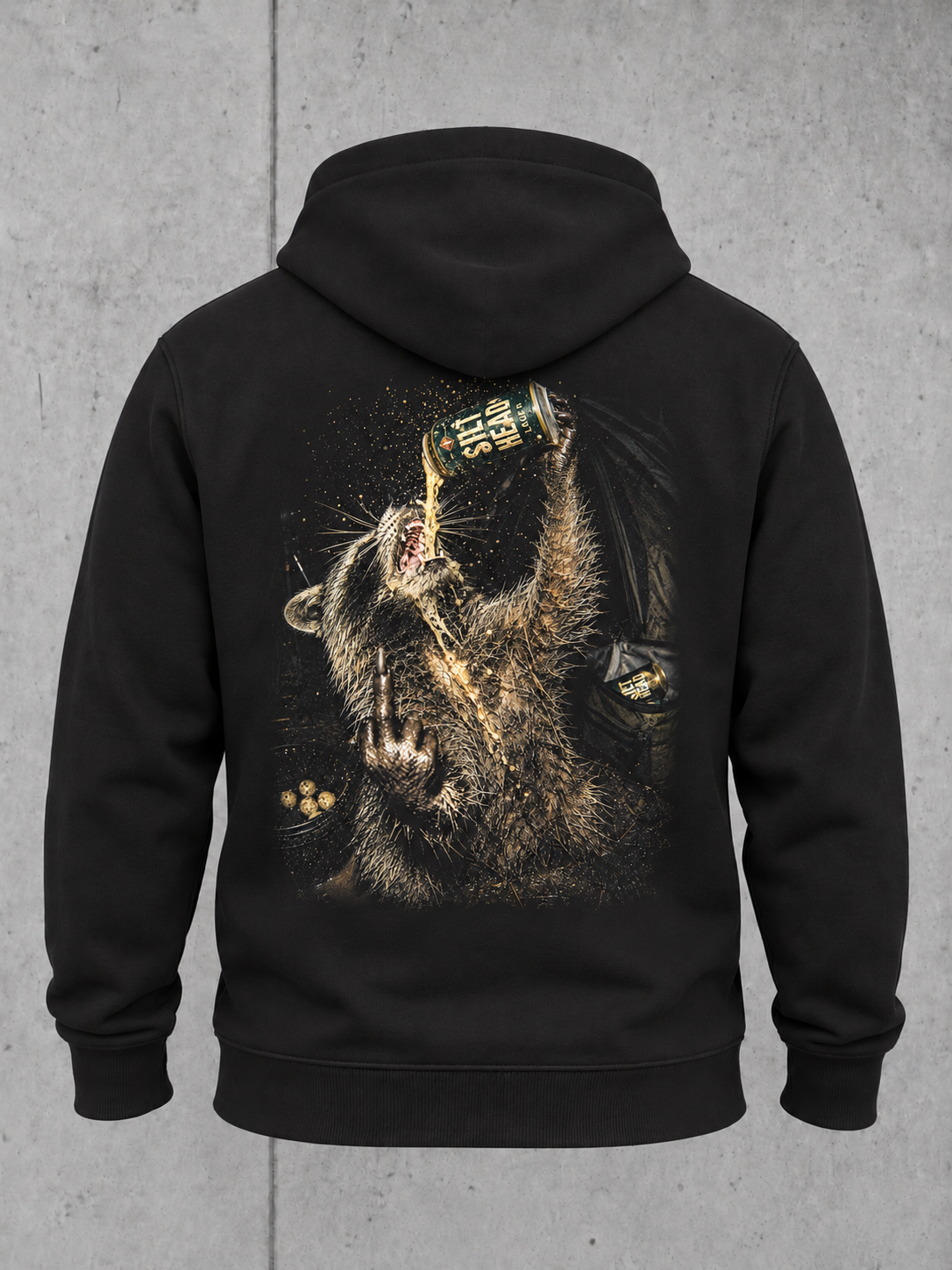 ROCC ON Hoodie Black – 3D Ghost Rückseite #farbe_black