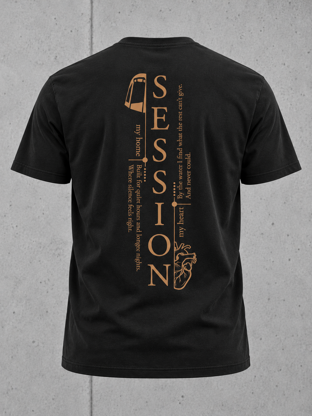 carpstylez SESSION Shirt NS305 Schwarz – 3D Ghost-Rückenansicht mit hohem SESSION-Print #farbe_schwarz