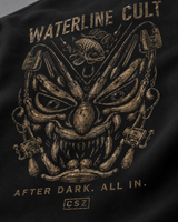 WATERLINE CULT Hoodie Black – DTF Detail Rückseite #farbe_black
