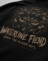 WATERLINE FIEND Hoodie Black – Printdetail #farbe_black