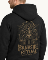 BANKSIDE RITUAL NS401 Hoodie Black – getragenes Rückendetail