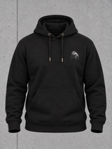 carpstylez BLACKWATER CARP Hoodie – Ghost-Mock Vorderseite mit Brustprint #farbe_black