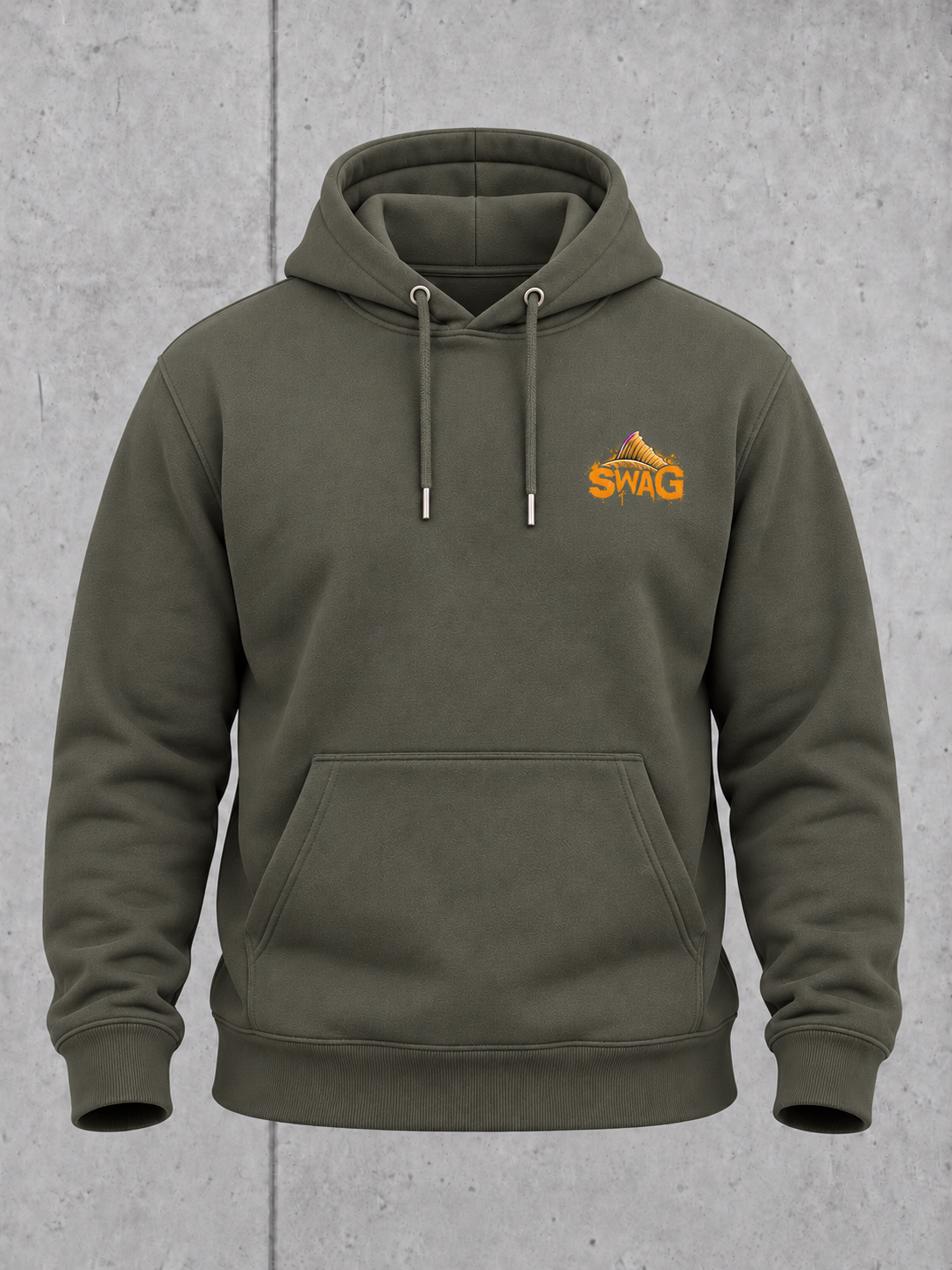 CARPIFIED SWAG Hoodie – Ghost Vorderseite #farbe_organic khaki
